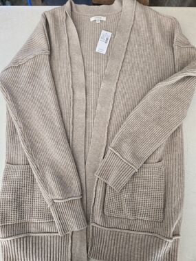 Maurices Women's Open-Front Ribbed Cardigan - Beige Taupe